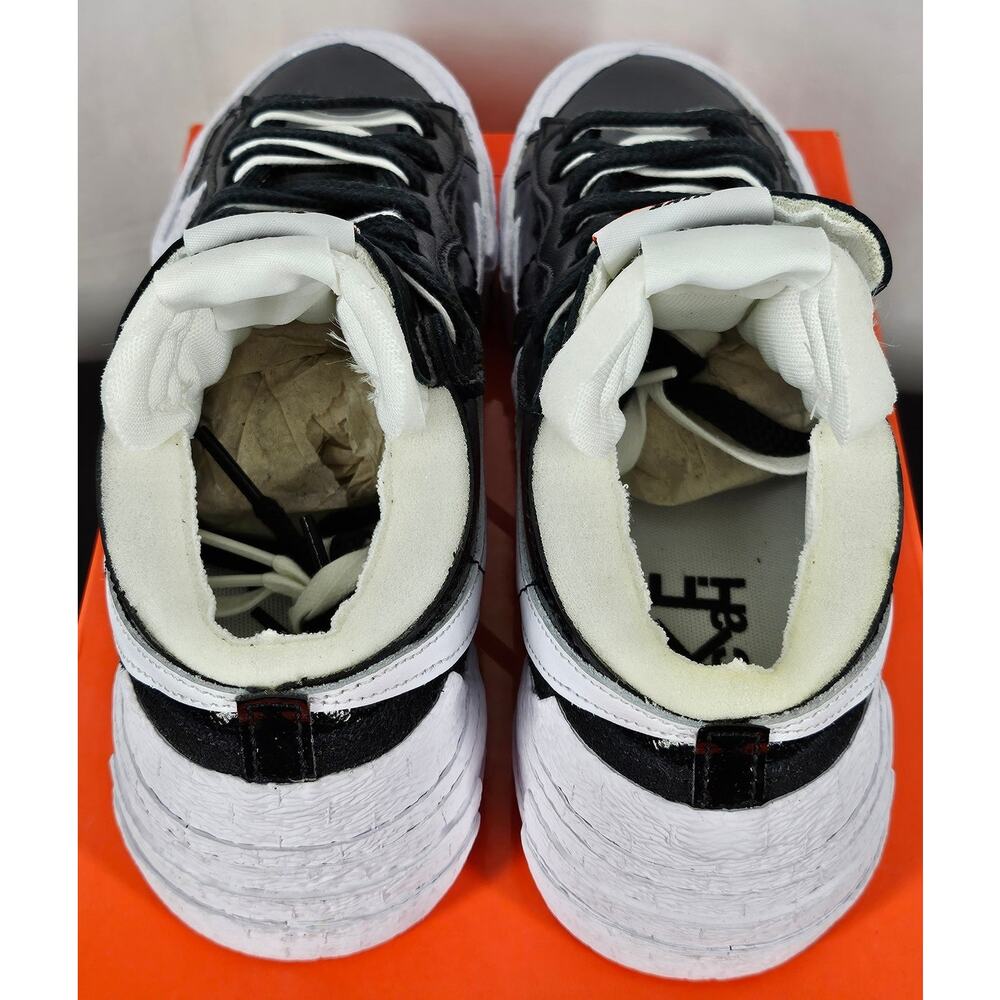 NIKE BLAZER LOW SACAI “BLACK PATENT” – MEN’S SIZE 7 / WOMEN’S 8.5 – DM6443-001 - Picture 5 of 12